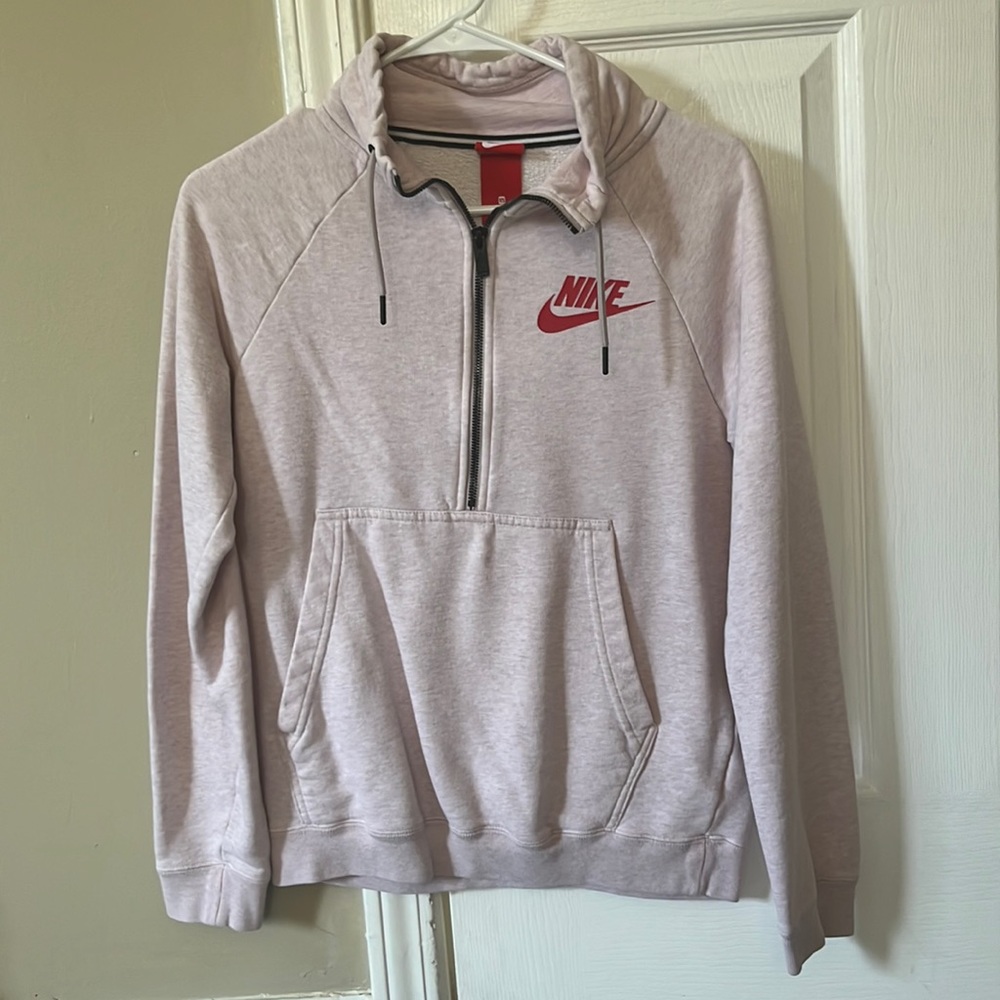 Light pink half way zip up Nike sweat jacket